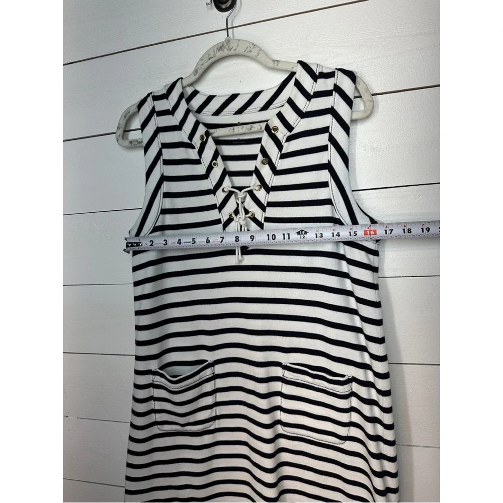kate spade Navy and White Striped Sleeveless Lace-Up Shift Dress - Picture 6 of 10
